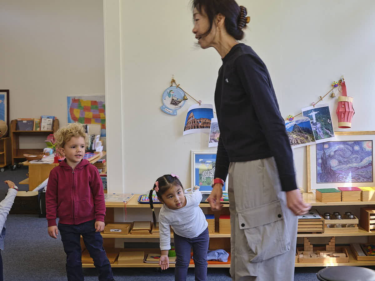 A child working with Montessori materials at Casa dei Bambini
